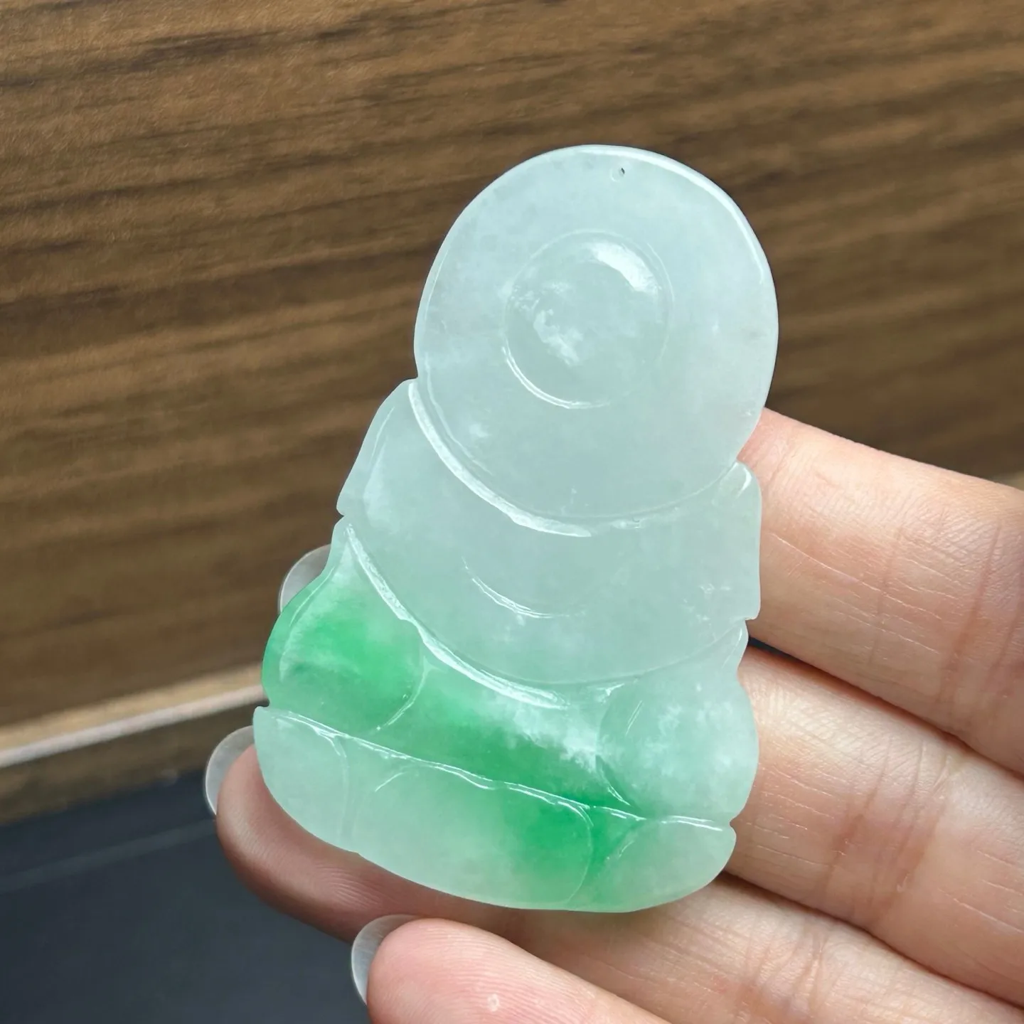 Real Natural High Ice Green Burme Jade Jadeite amulet Kwan-Yin Pendant&Necklace