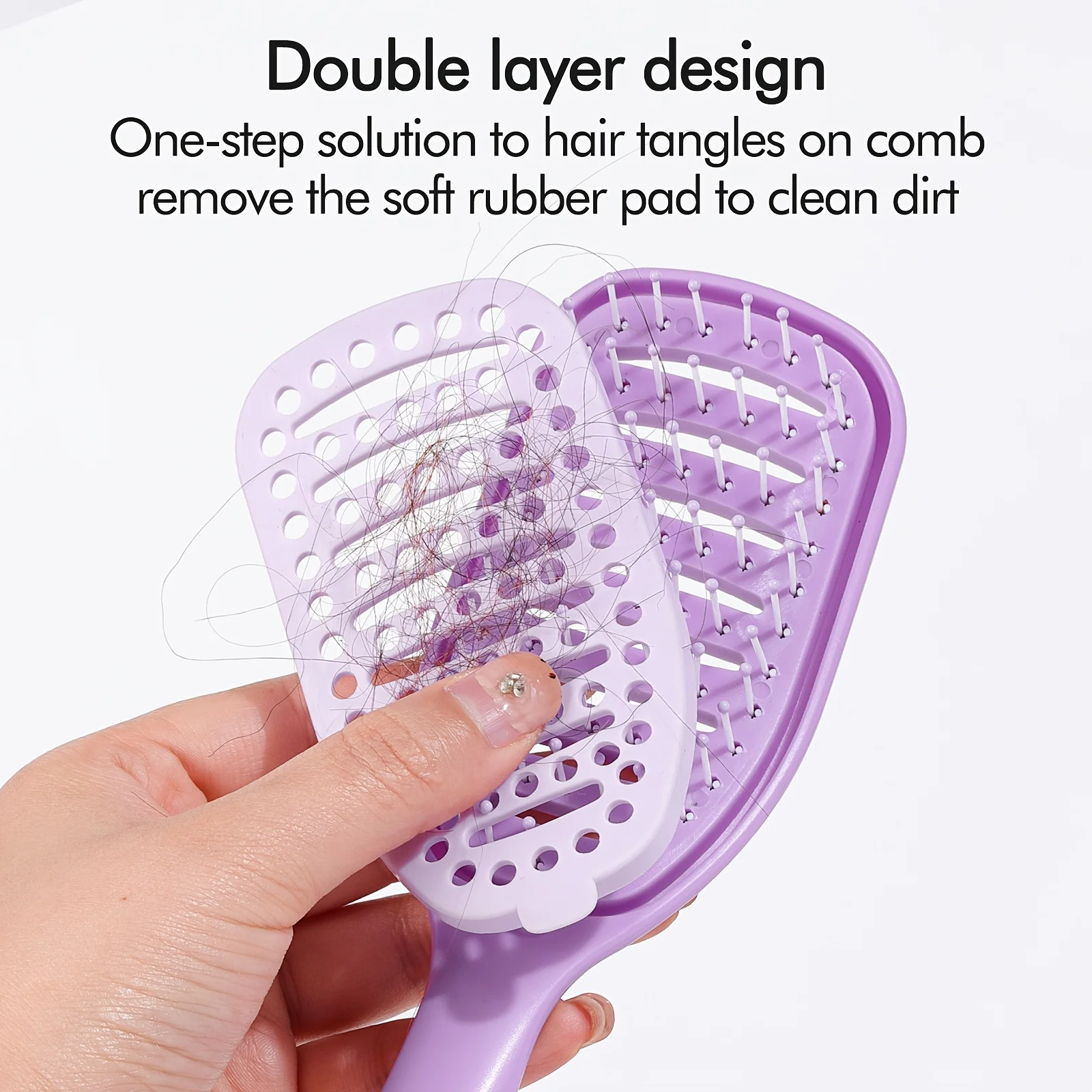 Self Cleaning Hair Brush, Retractable Detangling Comb Anti-Static Air Cushion Massage Comb for Women Girls Home Salon Use
