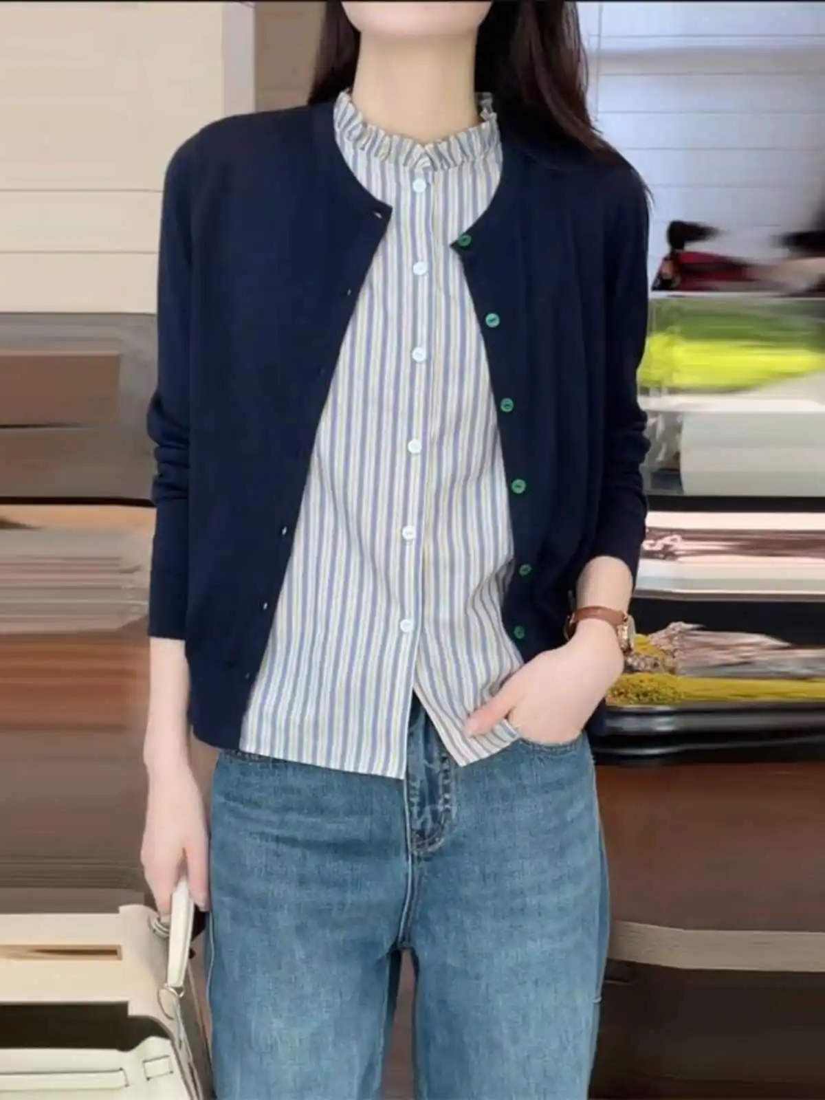 

Stylish Versatile Knitted Jacket Beautiful Matching Top for Women High-End Feel Early Autumn Summer New Arrival 2026