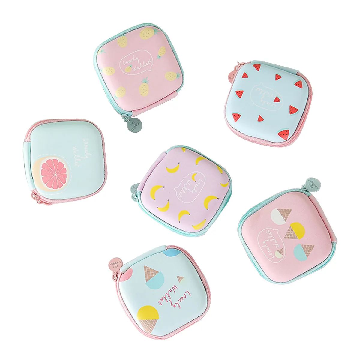 Mini Portable Headphone Case PU Hard Shell Protective Storage Pouch with Soft Cloth Lining Mesh Interior for Earbuds Earphones