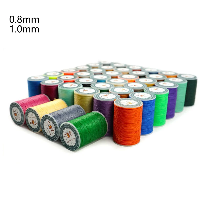 Flat Waxed Sewing Line, Thickness Waxed Thread for Leather Craft, Hand Stitching Thread, 0.8mm, 1.0mm