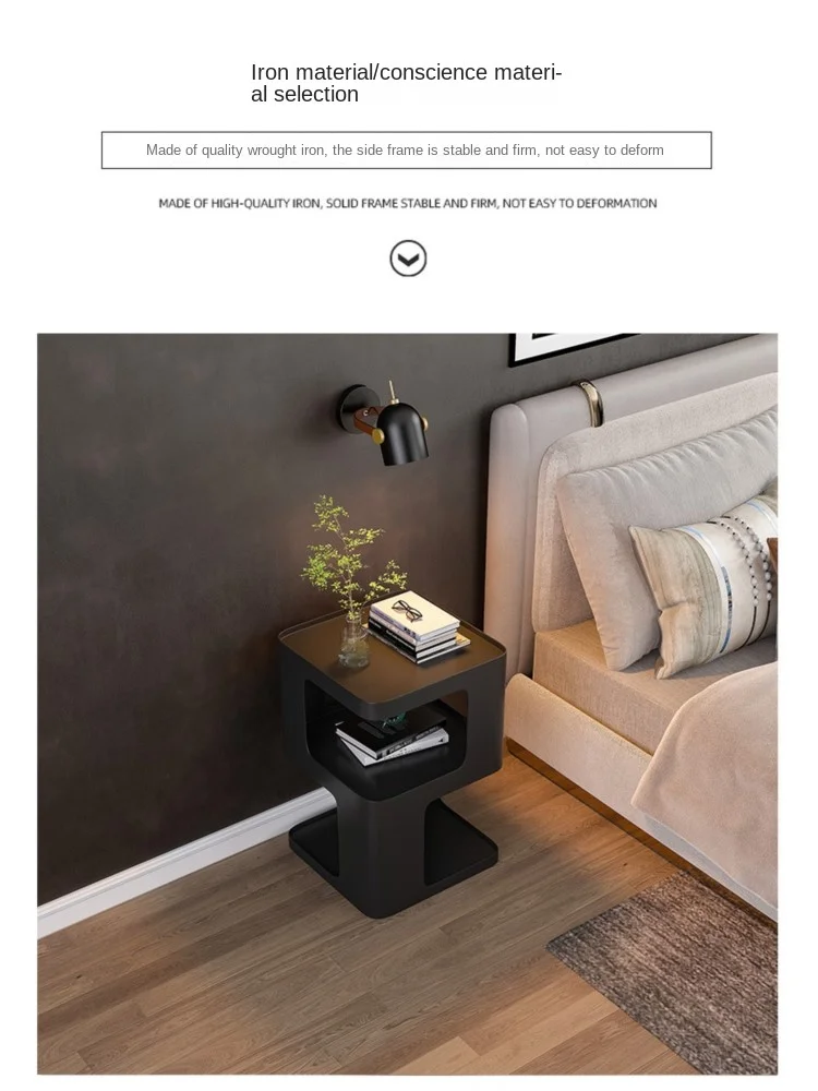 Nordic Minimalist  Bedside Table Light Luxury Living Room  Small Side Table Bedroom Bedside Table  Modern Creative Corner Table