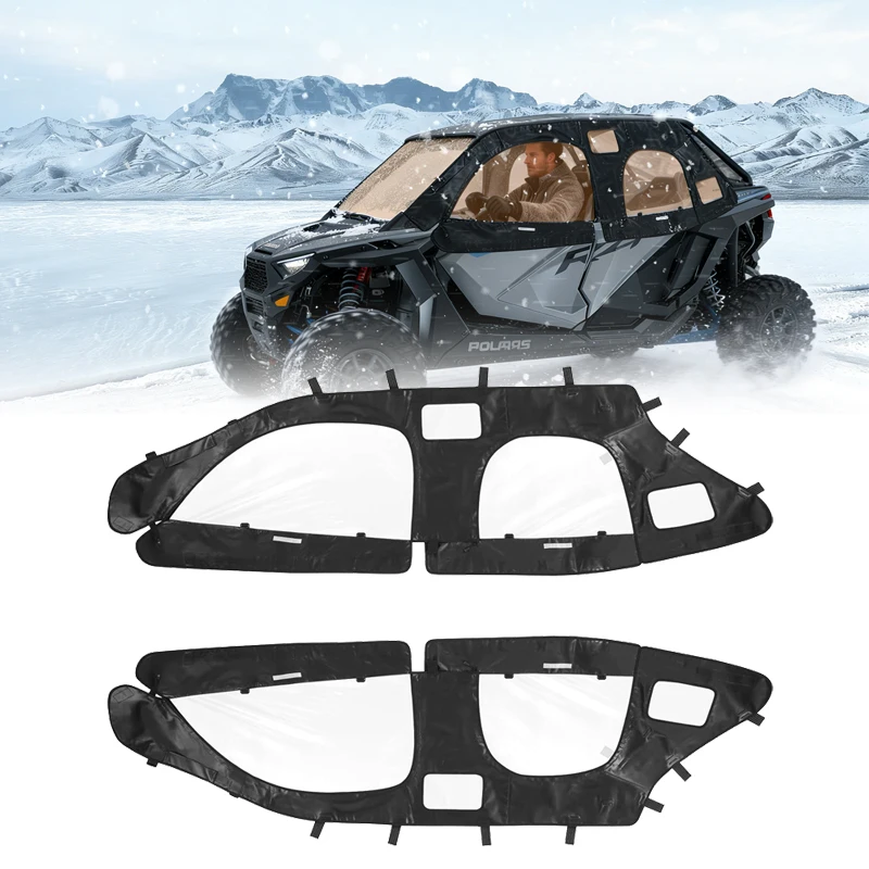 

UTV Soft Upper Doors Kit Waterproof Transparent Window Windproof Dustproof Side Door Enclosure For Polaris RZR PRO XP 4 Sport