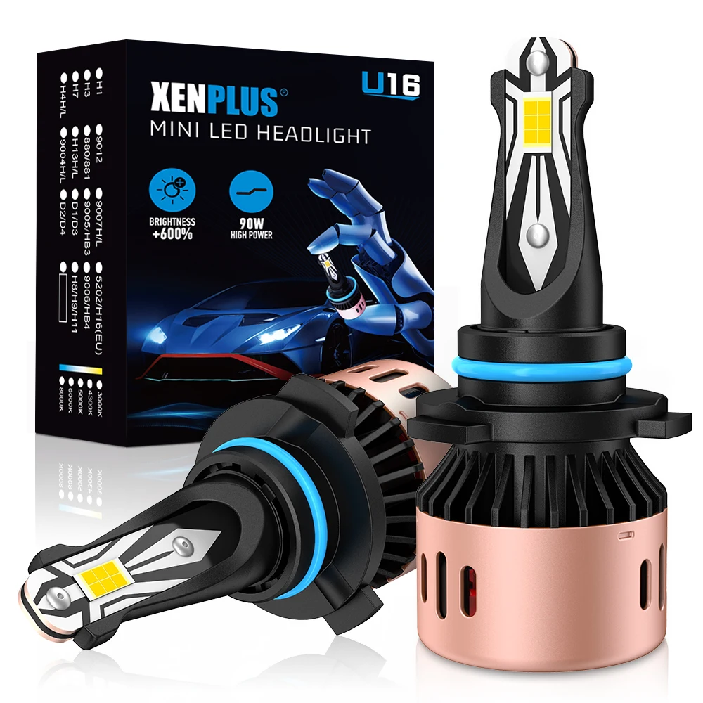 XENPLUS U16 led headlights kit 9-16V 90W 12000LM 6000K IP68 H11 Motorcycle Car Led Headlight bulb