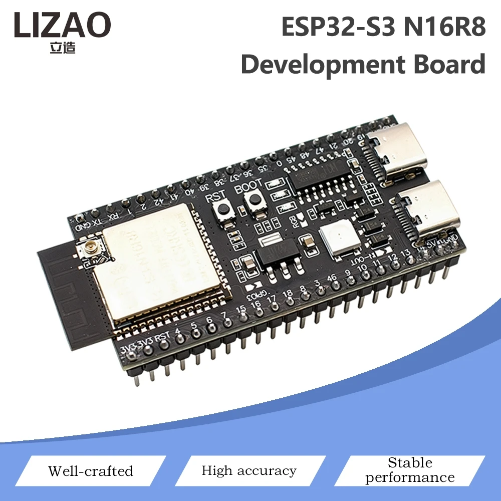 ESP32-S3 N16R8 Development Board Dual Type-C ESP32-S3-WROOM-1 Module WiFi Bluetooth 5.0 Dual Core 240MHz MCU Board For IoT