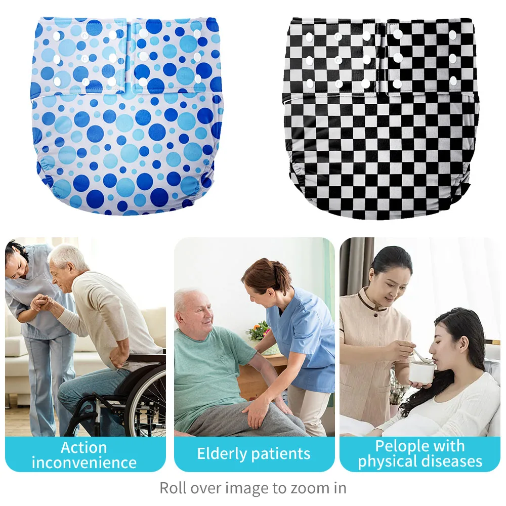 BIAI 2PCS Hot Adult Cloth Diaper Inserts AIO AI2 Button Adult Cloth Diaper Reusable Waterproof diaper Washable Adult Nappy