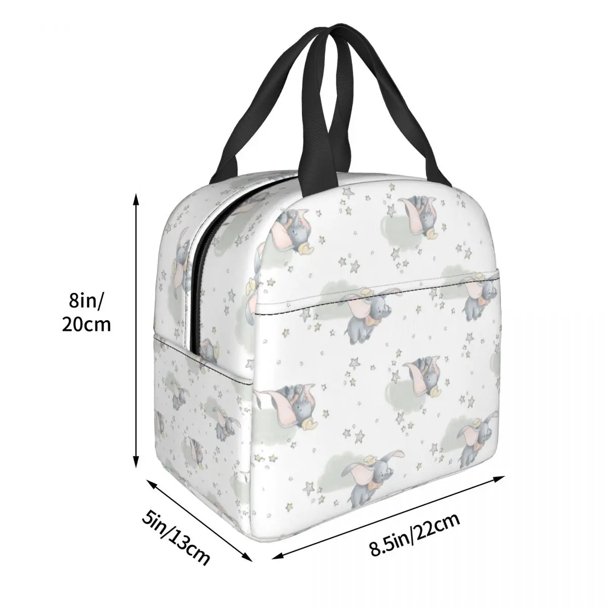 Dumbo Cartoon Pattern Insulated Lunch Bag Portable Lunch Container Cooler Bag Tote Lunch Box Office Travel Food Storage Bags