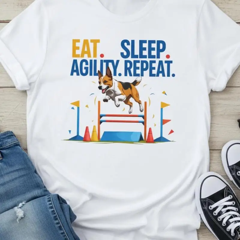 Eat Sleep Agility Repeat Dog Lover T-Shirt