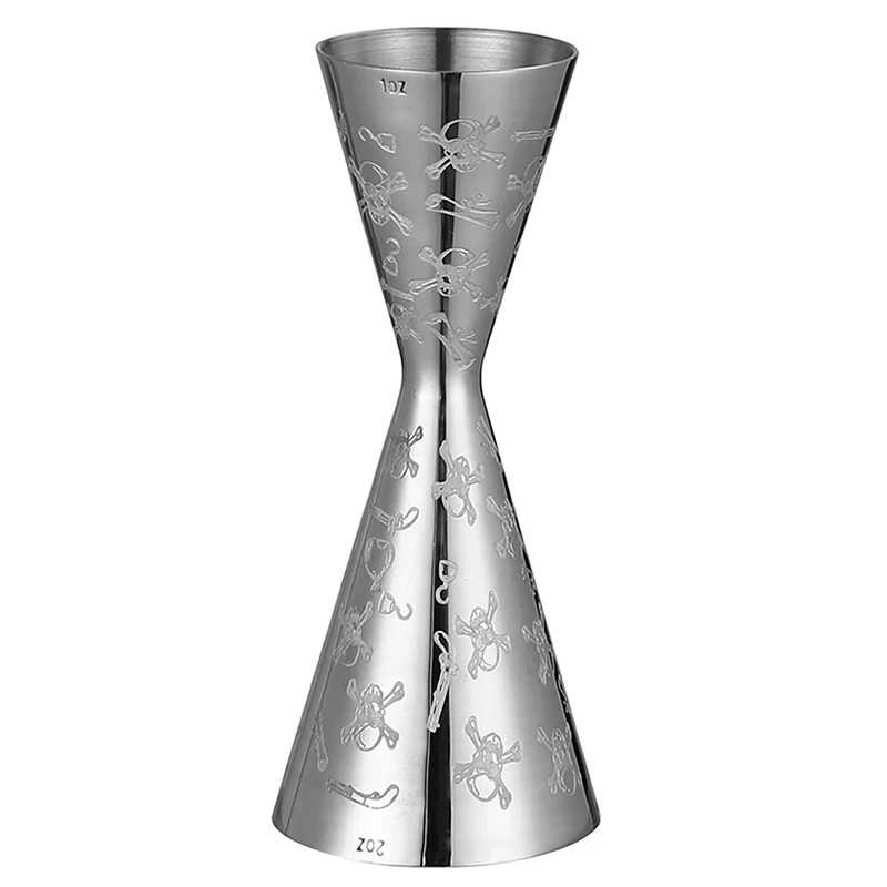 Skull Cocktail Shaker Bar Set:Skull Weighted Boston Shakers, Skull Cocktail Strainer,Skull Jigger,Skull Spoon,