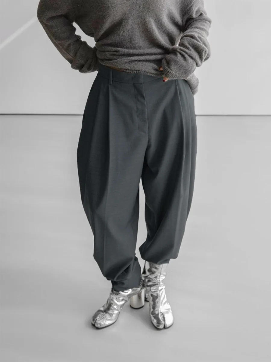 Bornladies 2026 Series Autumn/Winter New Women's British Fashion Street Loose Style Upper Wide Lower Narrow Suit Carrot Pants