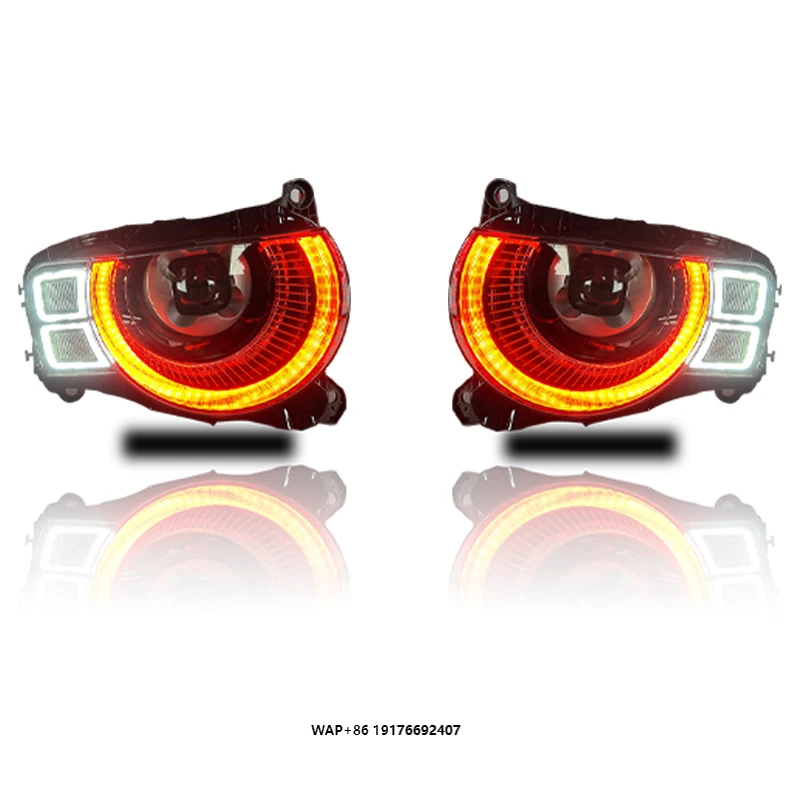 For New LED Matrix Daytime Headlights for Defender in Red Low-Fit and High-Fit Replacement 6000k Color Temperature