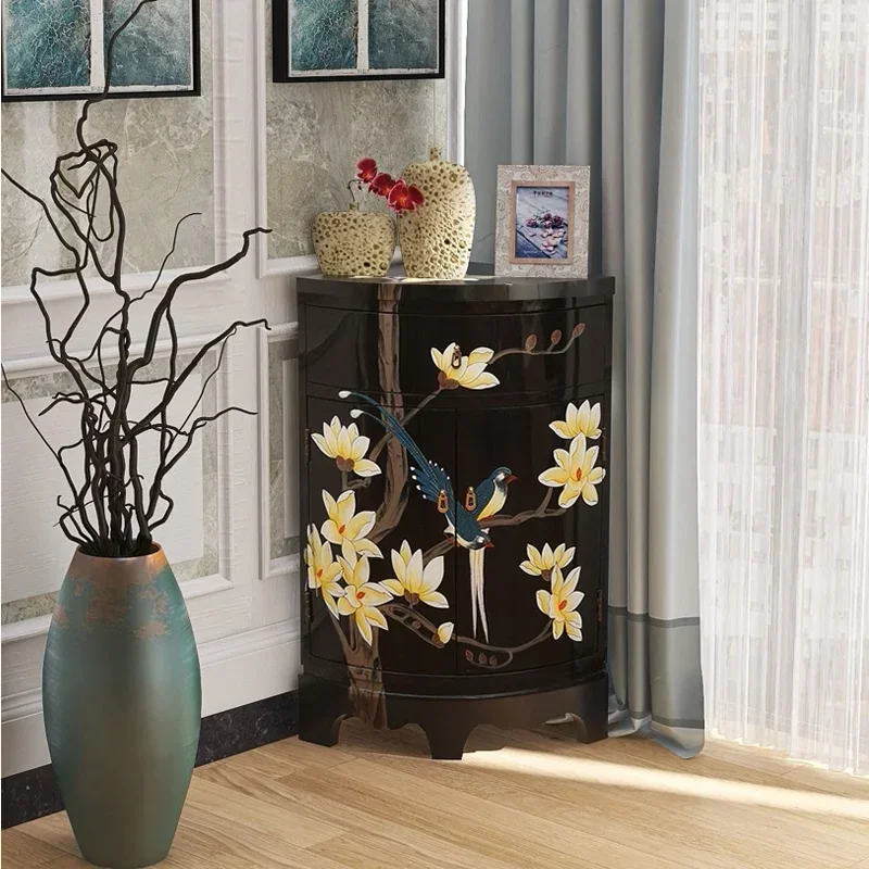 

Треугольный угловой шкаф для гостиной, боковой шкаф, небольшой размер, угловой ящик для хранения в спальне, треугольный