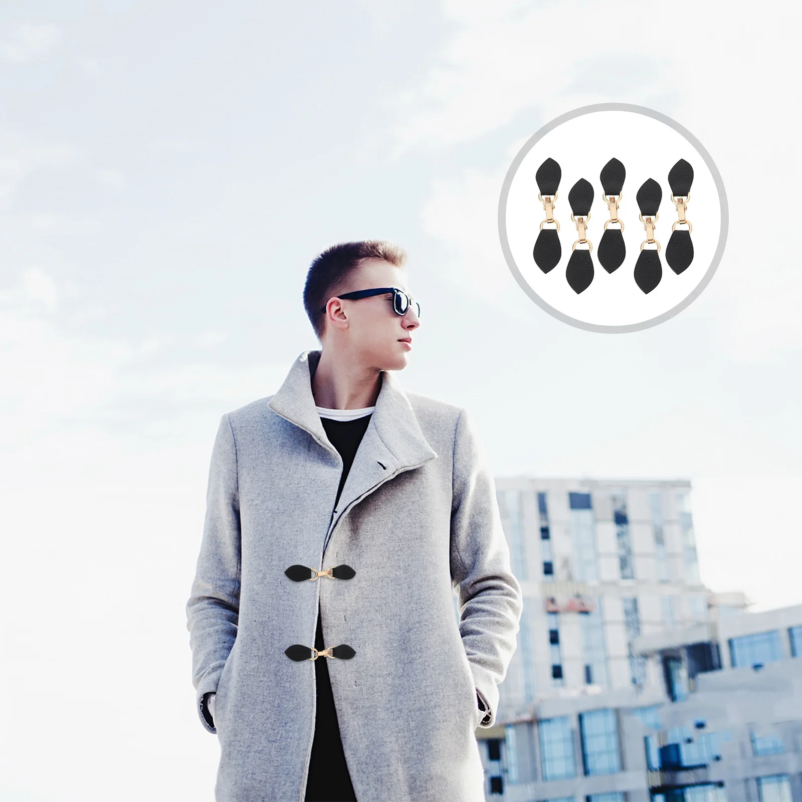 Boucles de ceinture coupe-vent, fermoirs à bascule en Pu pour manteau, Cardigan, accessoires pour vêtements, boutons décoratifs