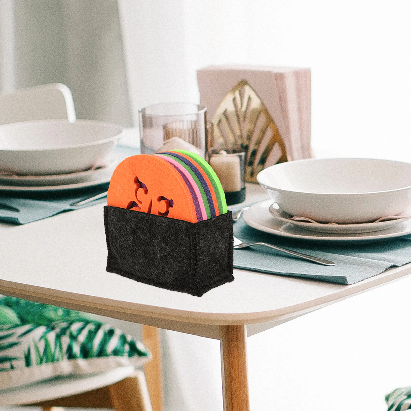 

Felt Placemat Box Black Durable Non Slip Heat Resistant Place Mat Plate Cushion Coaster Kitchen Supplies Dining Table Decor Pure
