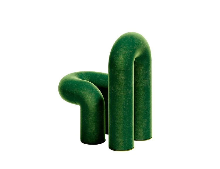 Nordic creative modern minimalist special-shaped concept water pipe chair fabric dining chair