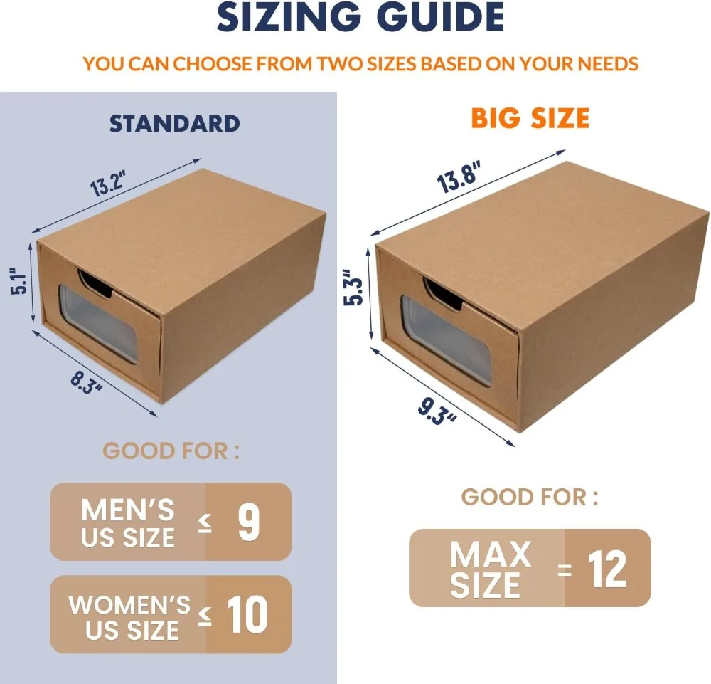 12 عبوة من صناديق تخزين مقاومة للماء مقاس 13.2 × 8.3 × 5.1 بوصة منظم من الورق المقوى قابل للتكديس مع نافذة #1