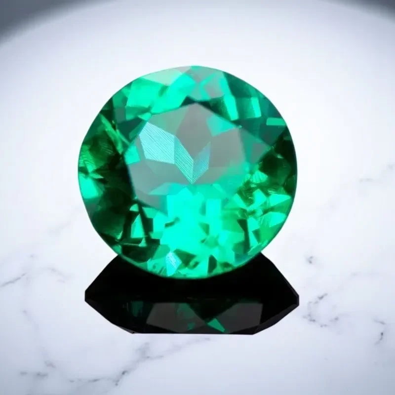 

Lab Grown Round Shape Emerald VVS1 Gemstone Hand-cut Columbia Emeralds Synthetic Diamond Advanced Jewelry Rings Earring
