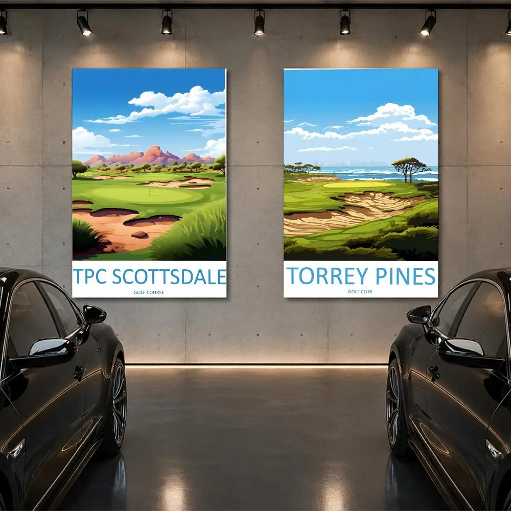 art Beautiful Scenery of Golf Course Poster Room Decor Home Wall Art Printing Waterproof Garage BedRoom Posters Gift