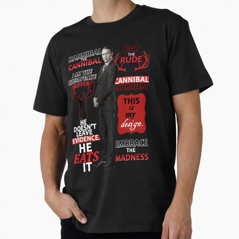 

Vintage Social distancing Horror movie The Cannibal Gourmet Killer Hannibal 0904 Scary halloween Gift t shirt Large size Tops