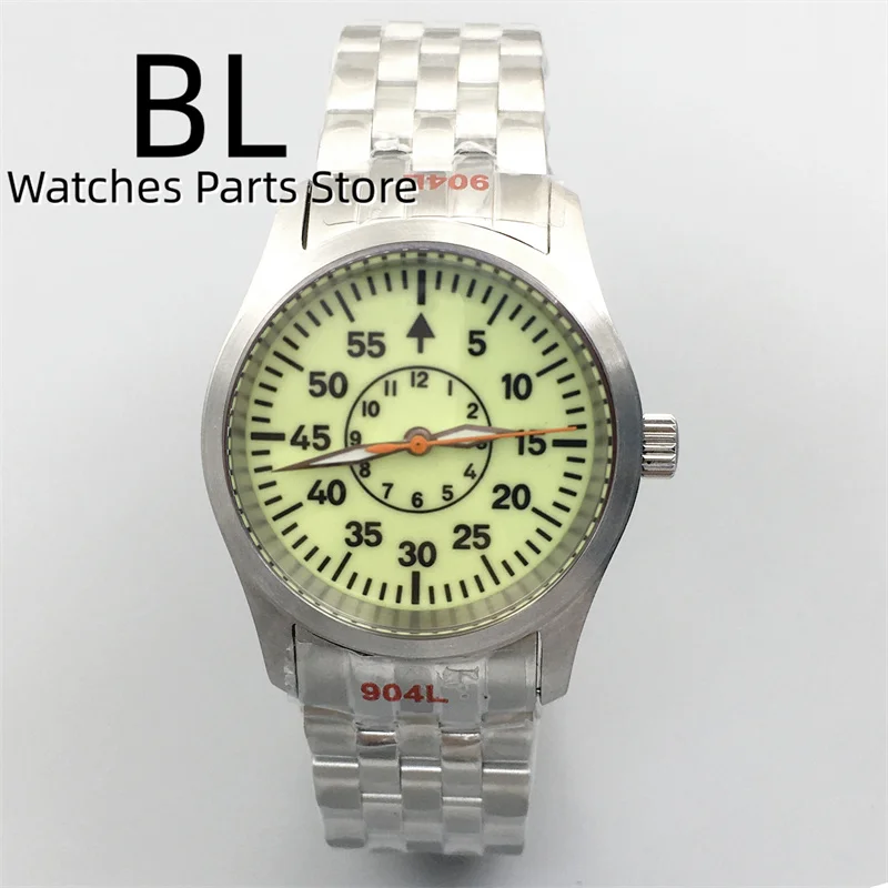 BLIGER 36mm/39mm Steel Pilot NH35 Movet Dive Watch For Men Green/Blue Black Dial With Super Green Luminous Micro Domed Sapphire