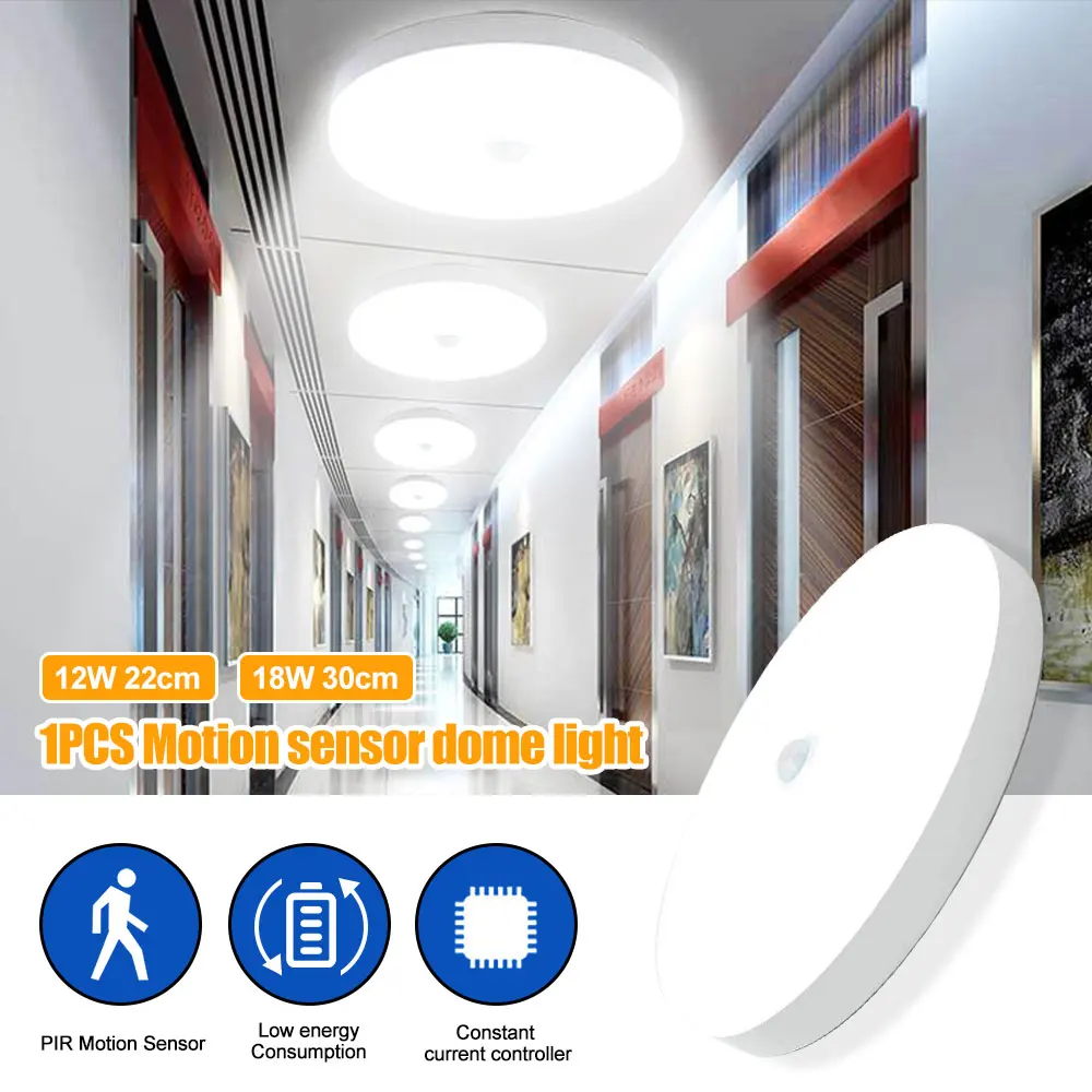 LED Ceiling Lights PIR Motion Sensor Smart Home Lighting 12W 18W 20W 30W 40W Ceiling Lamp For Room Hallways Corridor 110V 220V