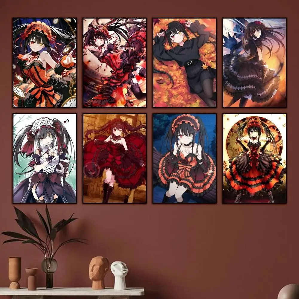 Nightmare K-Kurumi Tokisaki Poster Self-adhesive Waterproof Paper Sticker Coffee House Bar Room Wall Decor