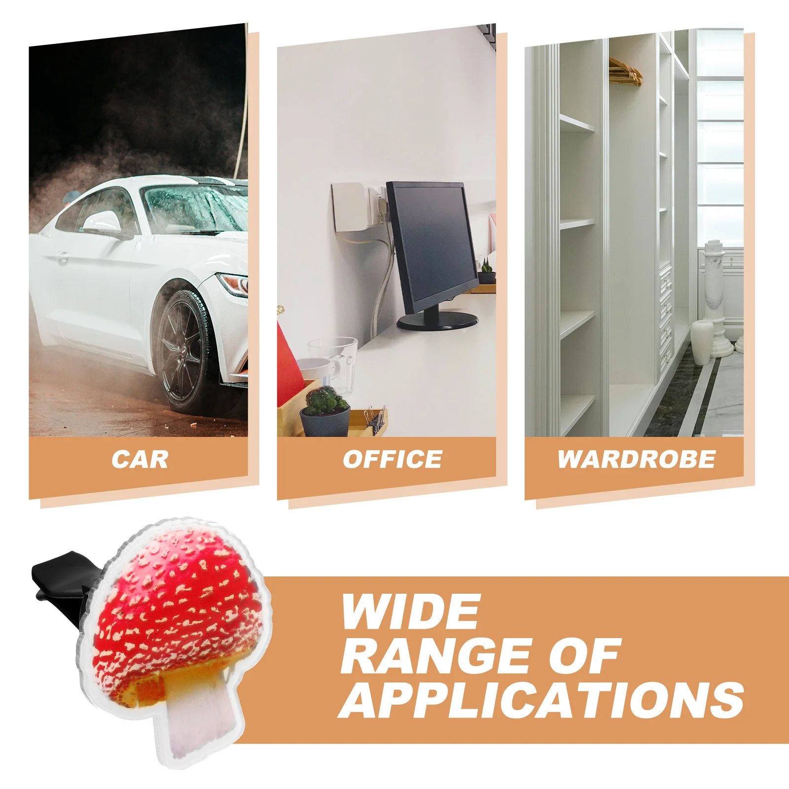 

Car Air Freshener Vent Clip Mushroom Shape Acrylic Auto Vent Clips Car Decor Accessories Air Diffuser Holder For Women