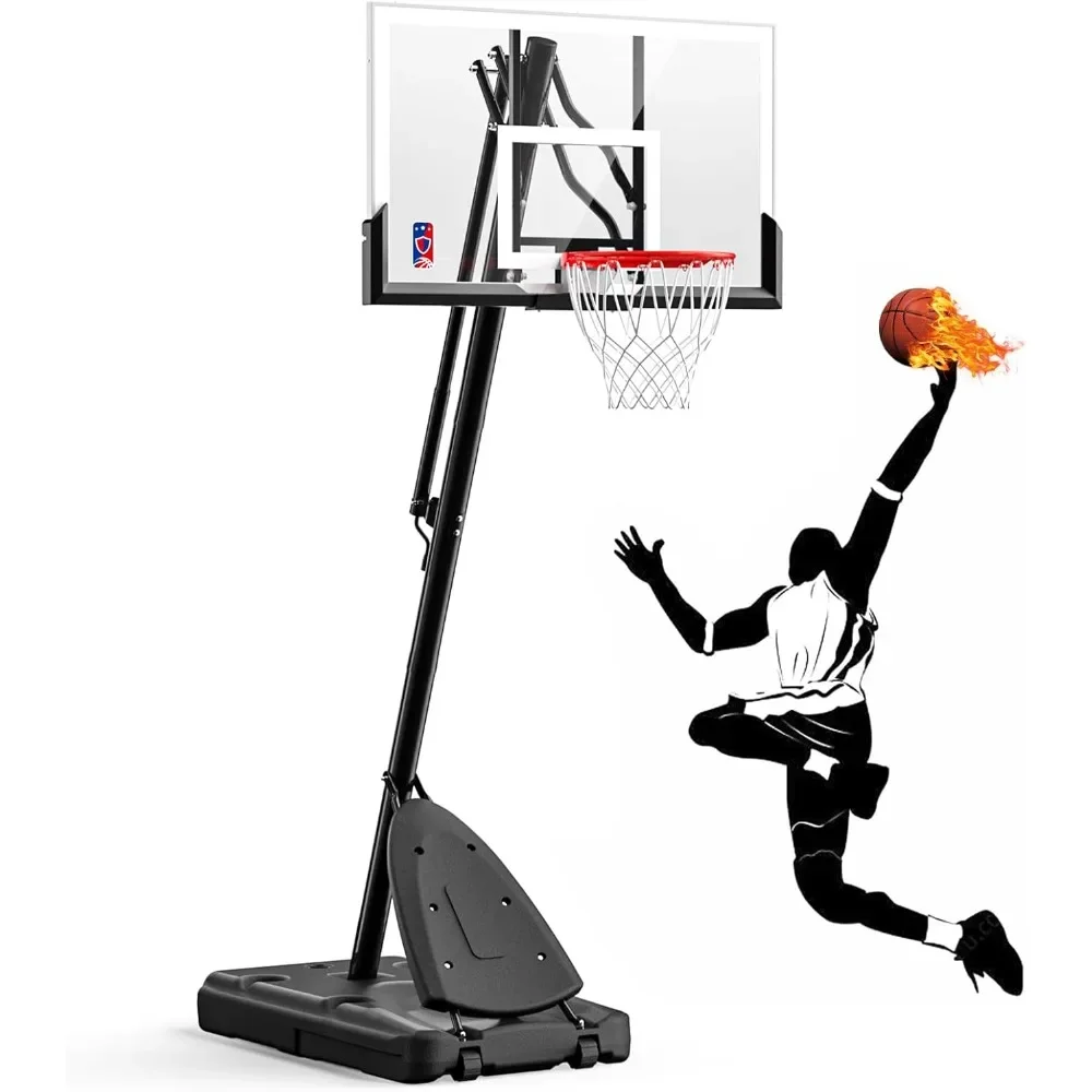 

Basketball Hoop Outdoor 7.5-10ft Adjustable, Portable Basketball Goal System ,with 54 Inch Portable Hoop