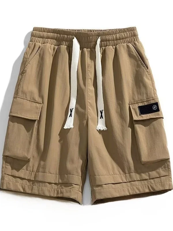 

American Retro Workwear orts Men's Summer Trendy Large Size Casual Straight Leg Thin Loose Versatile Five-Quarter Pants