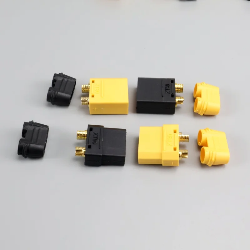 4 pares de motor de bateria XT90 amarelo/preto XT-90 XT90H RC Lipo, ESC e conectores macho e fêmea de linha de carregamento
