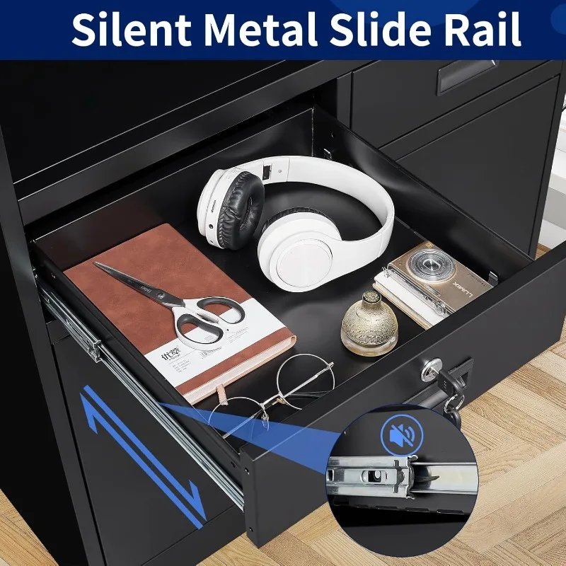 ตู้เก็บของโลหะ 2 ลิ้นชักและประตูล็อค,- 41.3 "ตู้เก็บของเหล็กล็อคได้พร้อมชั้นวางสําหรับโฮมออฟฟิศ