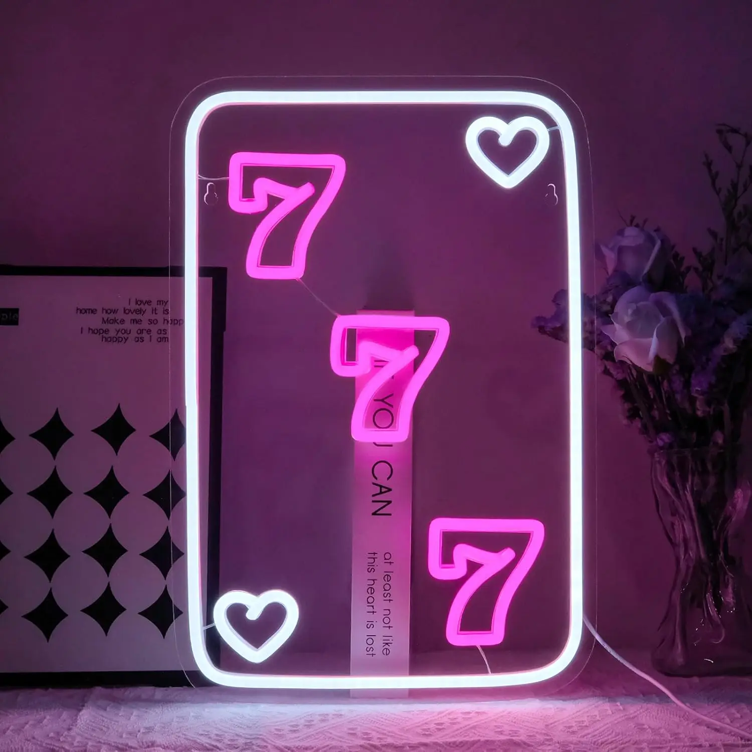 

Неоновая настенная вывеска с регулируемой яркостью Lucky 777, неоновые огни для бара, паба, спальни, игровой комнаты, декор в виде человеческой пещеры, эстетика, подарки на день рождения