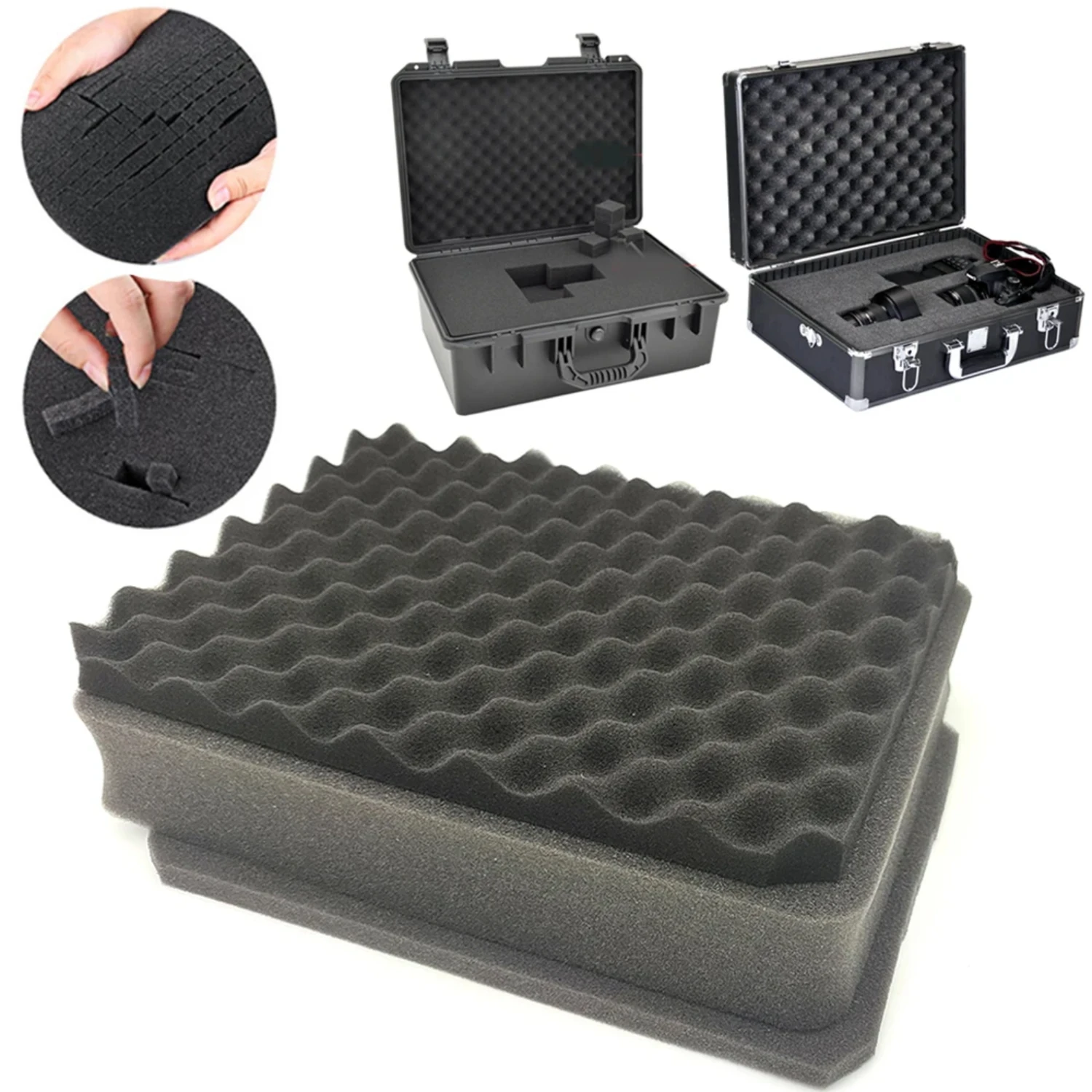 Shockproof DIY Hand-tear Foam Grid Packing Block Cotton Lining Tool Box Packaging - Pick Apart Sponge Pad Adding Discription