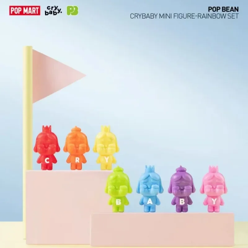 

POP MART CRYBABY POP BEAN MINI RAINBOW SET Серия слепая коробка игрушки Mystery Box Guess Bag Кукла Симпатичная коллекция настольных украшений