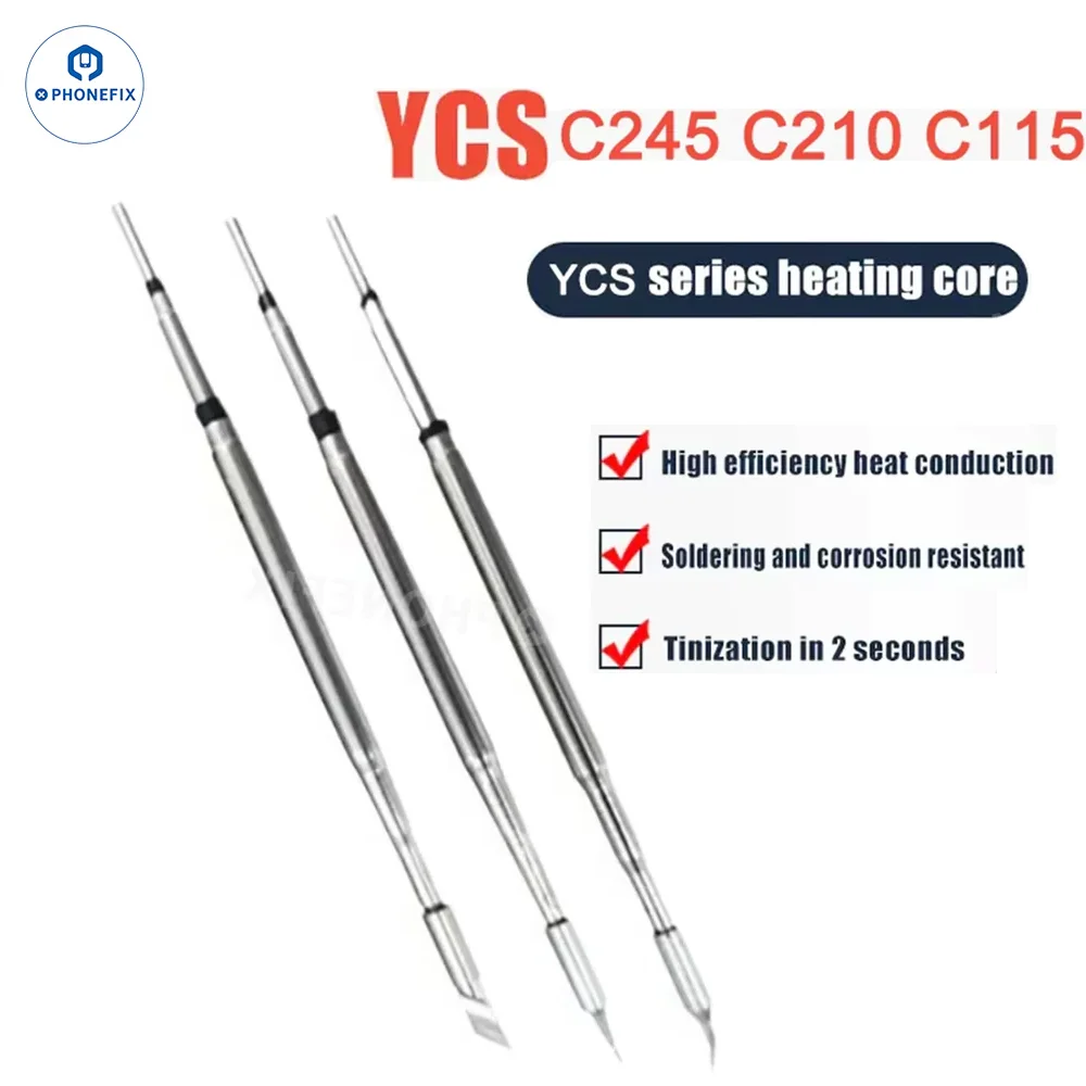 YCS Solder Tips Tools C210 C245 C115 Series Soldering Iron Tip Compatible With Most Soldering Stations for Phone PCB Motherboard
