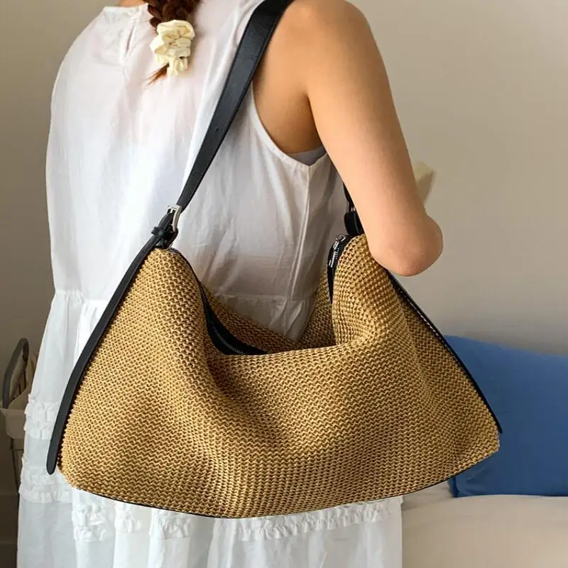 saco-de-tecido-de-grama-moda-novo-armazenamento-ombro-praia-feminina-grande-capacidade-tote-estilo-ferias-edicao-coreana-2025-retro-marca