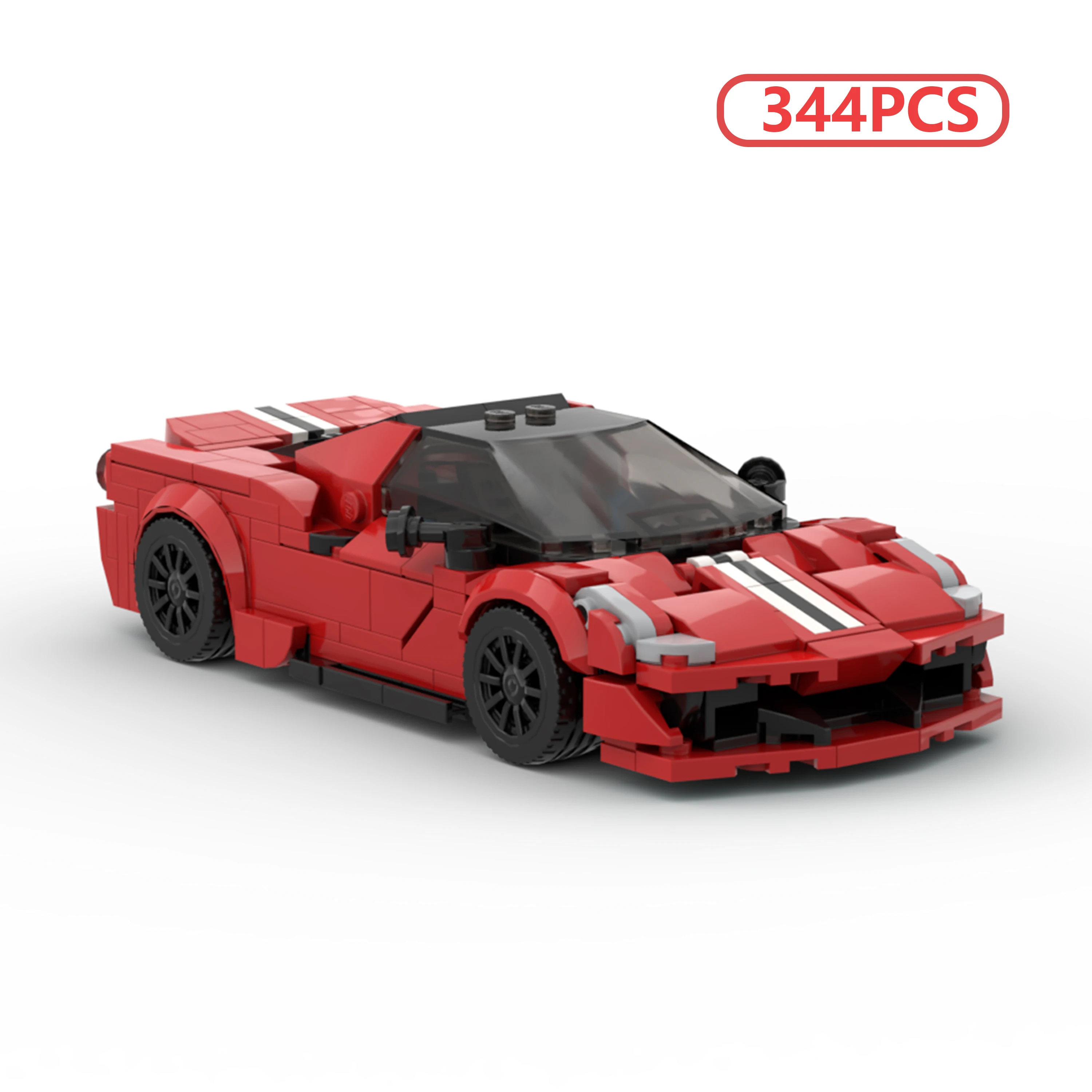 

MOC Creative Assembly Building Blocks Set 488 Pista Style Supercar Model Sports Car Bricks Toy for Adults Collection