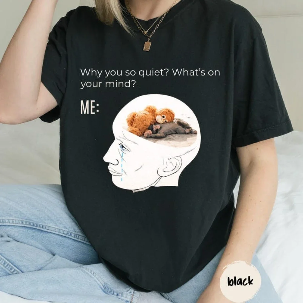 Why You So Quiet What's on Your Mind Me Punch Monkey T-shirt Woman Man Casual Cotton Graphic T Shirts Adult Camisetas Tops Tee