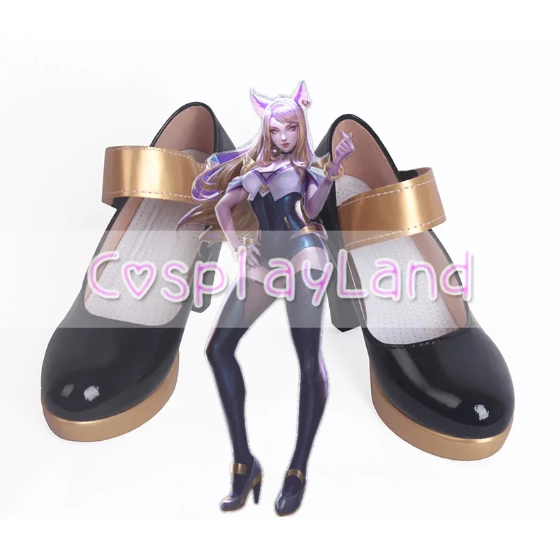 Gioco LOL KDA Ahri Stivali Accessori per costumi cosplay per scarpe da donna Custom Made Halloween Partyx;3,d'6.r;8'w,