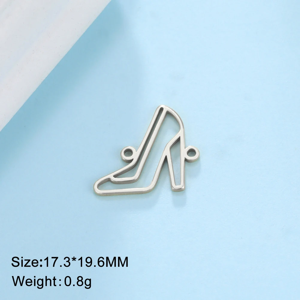 5pcs High Heels Charms for Necklace Jewelry Making Stainless Steel Fashion Vintage Handmade Bracelet Pendants DIY Accessories image 6