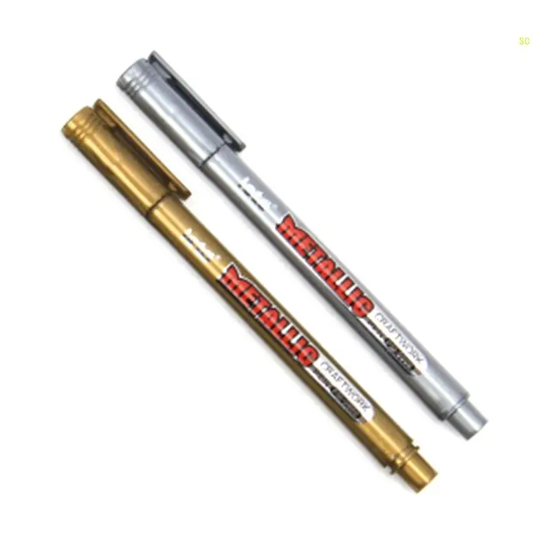 أقلام طلاء أكريليك معدنية للرسم الصخري والحجر والسيراميك والزجاج والخشب والنسيج والقماش والمعادن وسكرابوكينغ دروبشيب