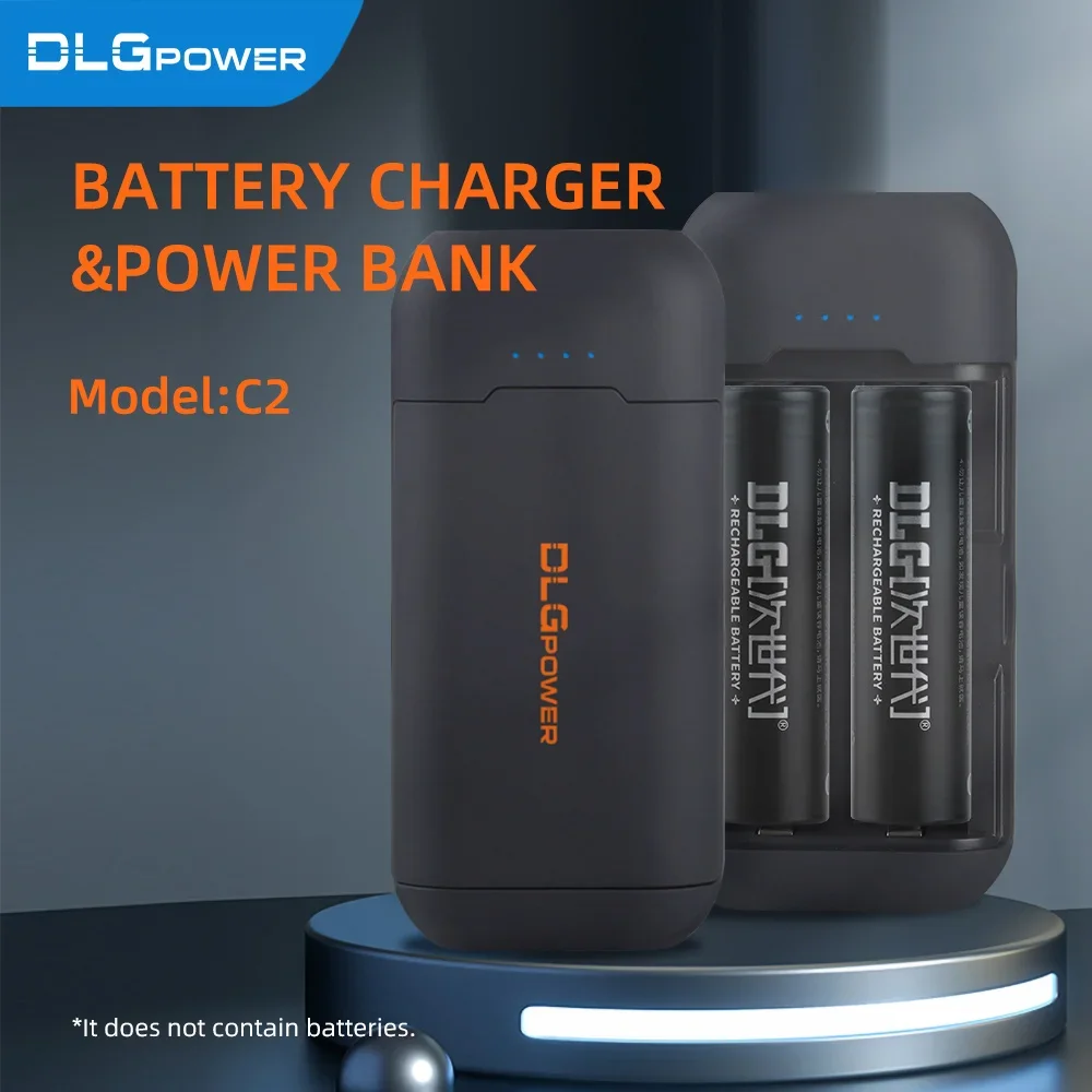 DLGpower18650 battery charging case multifunction lithium ion battery charger Type-C input USB portable mobile power bank