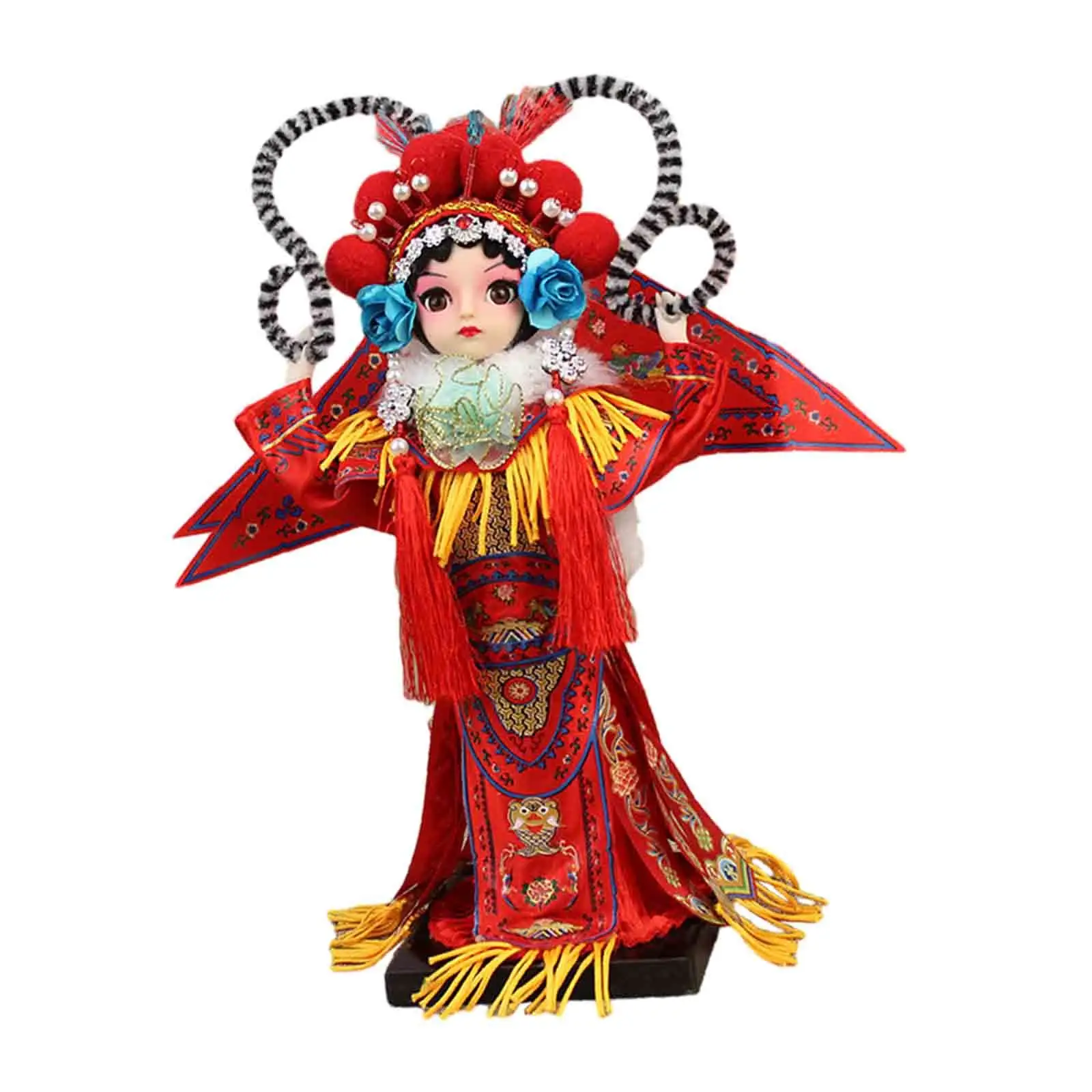 Chinese Doll Statue Tabletop Ornament Handmade Crafts,Peking Opera Sculpture Tradition Figurine for Housewarming Bookshelf