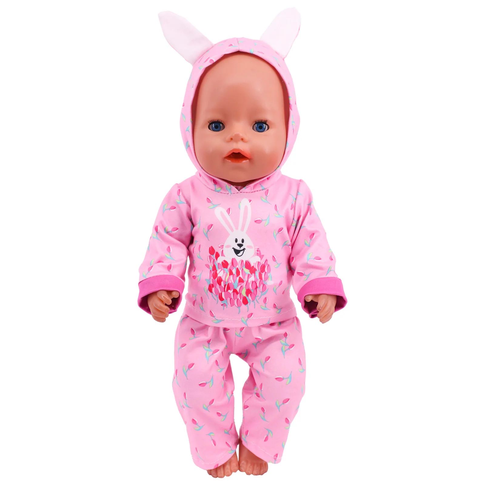 Doll Clothes 2Pcs/Set Clothes+Hat Daily Cute Outfit Pajamas For43CM Born Baby Doll&18Inch American Doll Accessories,Girl DIY Toy