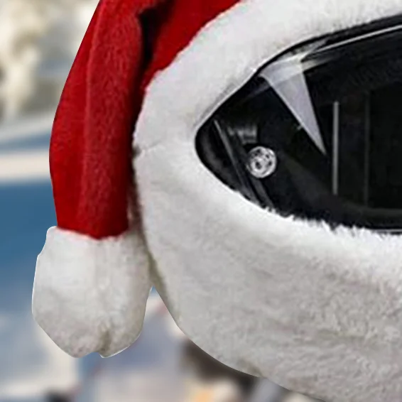 Santa Claus Helmet Cover Funny Motorcycle Helmet Christmas Hat Elastic Fluffy Santa Claus Hats Xmas Gift Christmas Ornaments