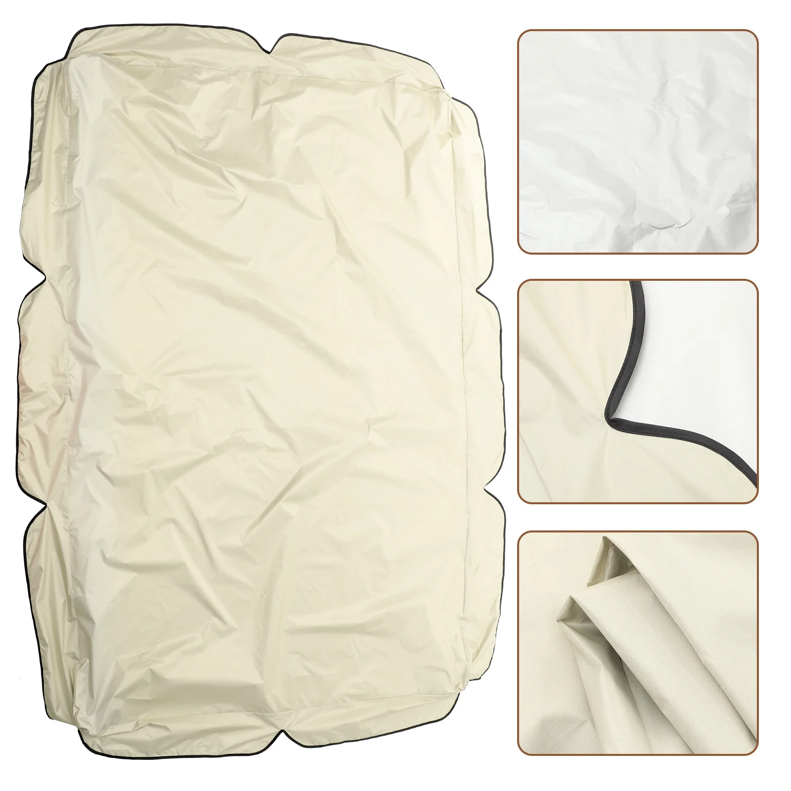 

Garden Swing Protector 195x125cm Waterproof Dustproof Cover Beige Romantic Scalloped Edge Easy Install Outdoor Patio Furniture