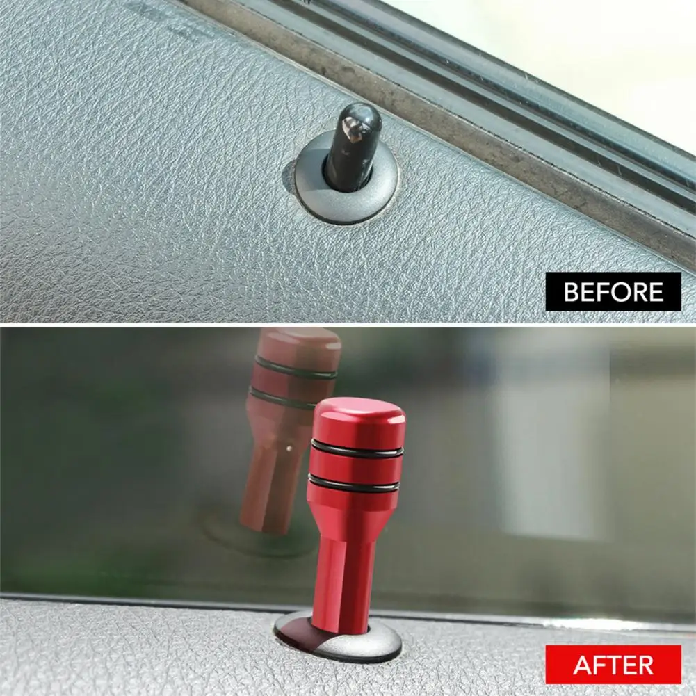 4Pcs 5cm Alloy Car Door Lock Knobs Aluminum Alloy Anti-deformed Inner Door Lock Pull Pins Automotive Door Latches Decor Interior