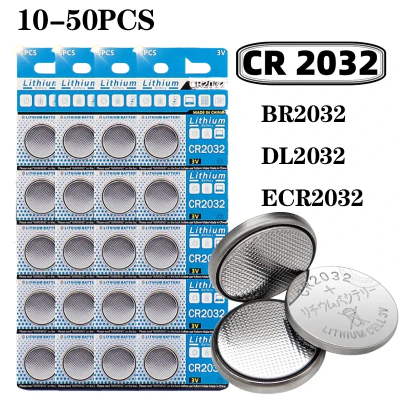 10PCS CR2032 CR 2032 Button Battery 3V for Watch Toy Calculator Car Remote Control Anti-Theft Device Lithium Button Coin Cell