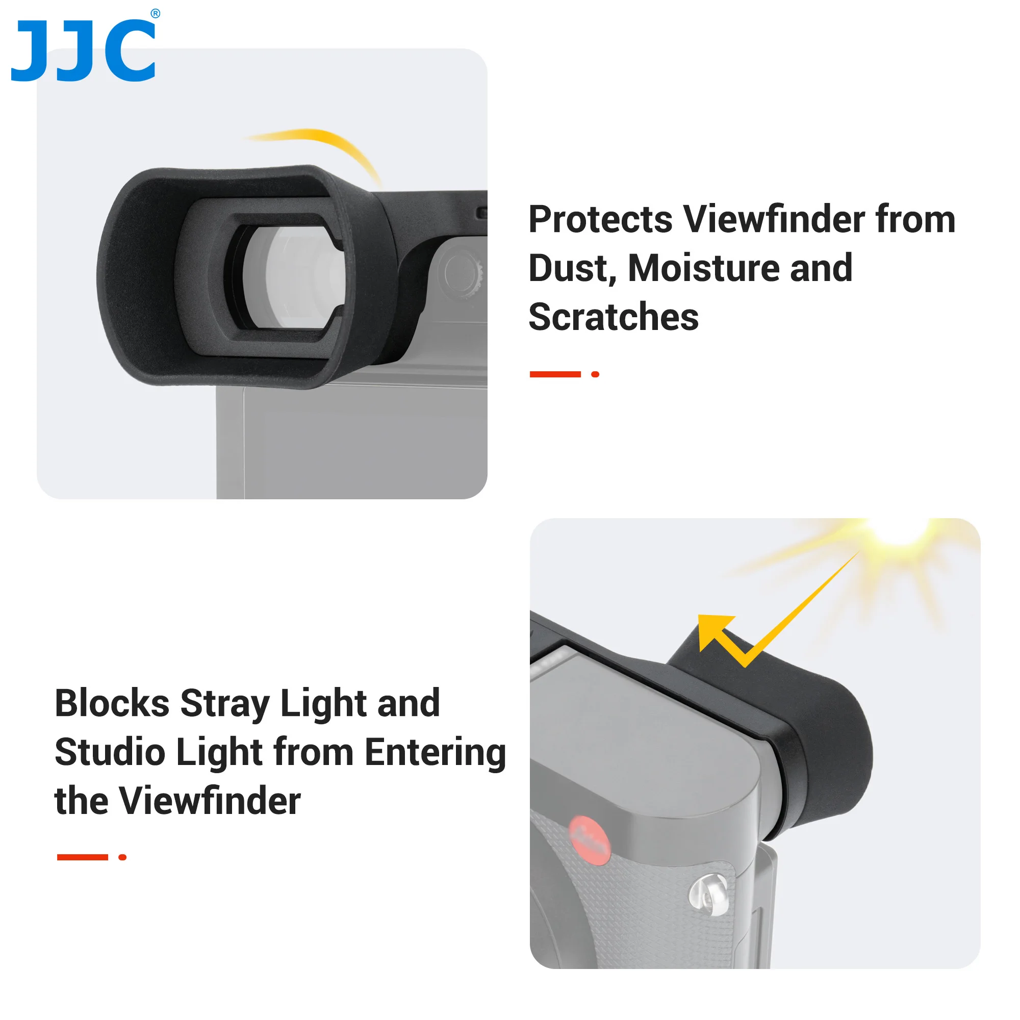 JJC Extended Widened Soft Silicon Camera Viewfinder Eyecup for Leica Q3 43 Q3 Eyepiece Eyeshade Protector Not Affect LCD Monitor