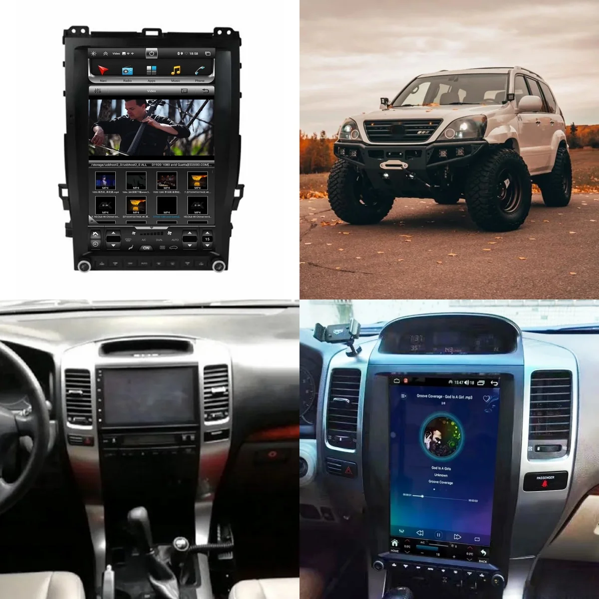 

13.6inch For Toyota Land Cruiser Prado GX470 LC120 Android Touch Screen GPS Car Radio Multimedia Video Player Autoradio Carplay